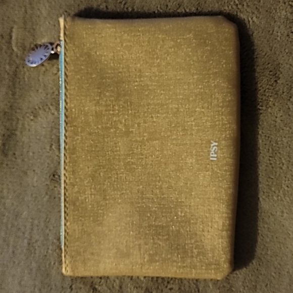 Ipsy Stay Golden Makeup Cosmetic Bag Gold Blue - Picture 4 of 6